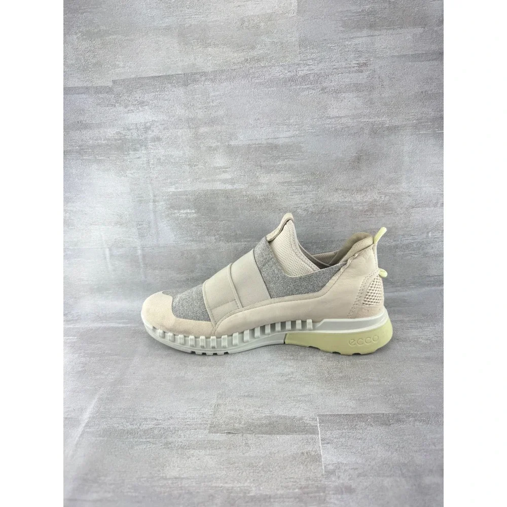 ECCO ST.1 Hybrid Lite Women Beige Grey Leather Suede Slip On Sneakers Size 38